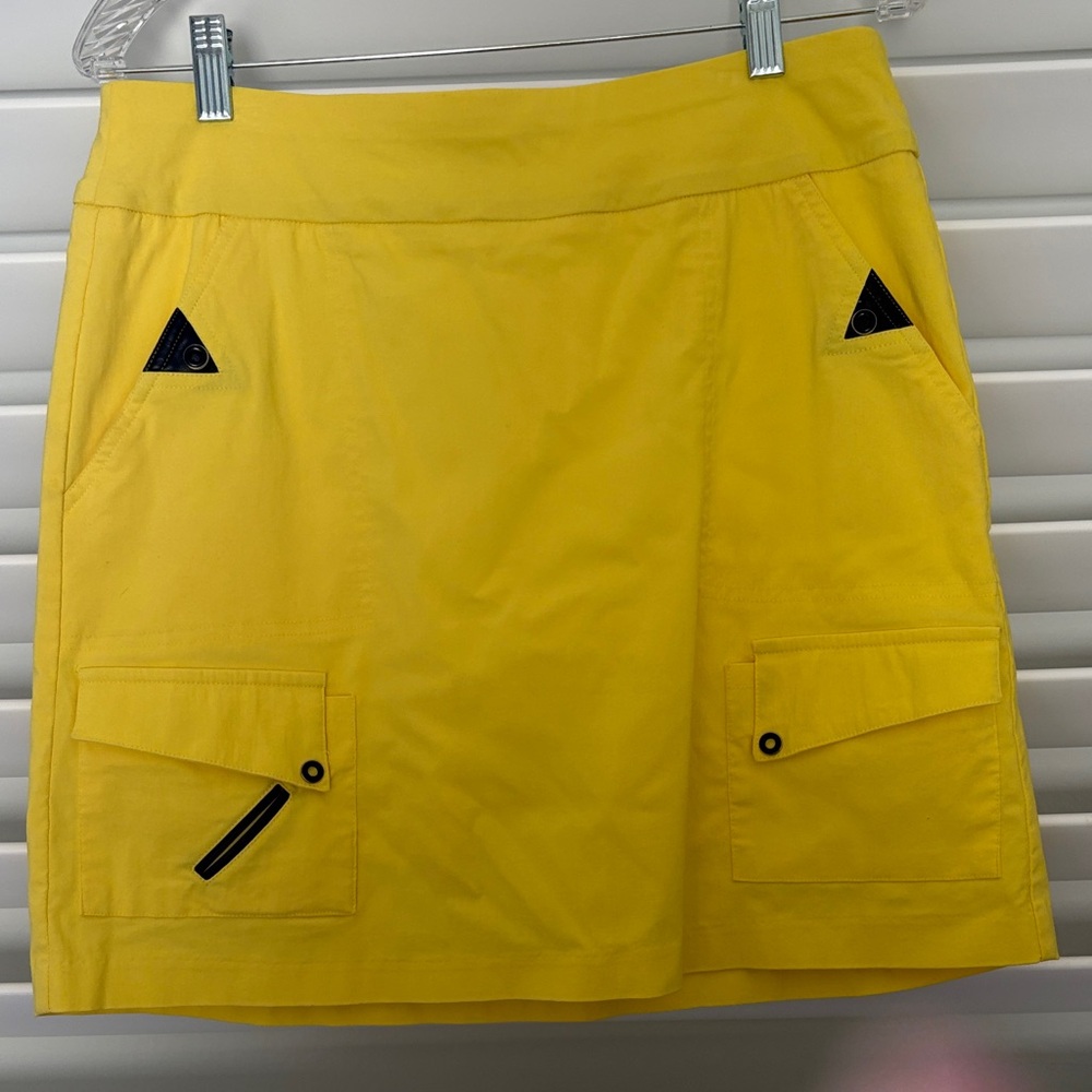 Jamie Sadock Women's Yellow Golf Cargo Stretch Skort; Sz: 10; EUC